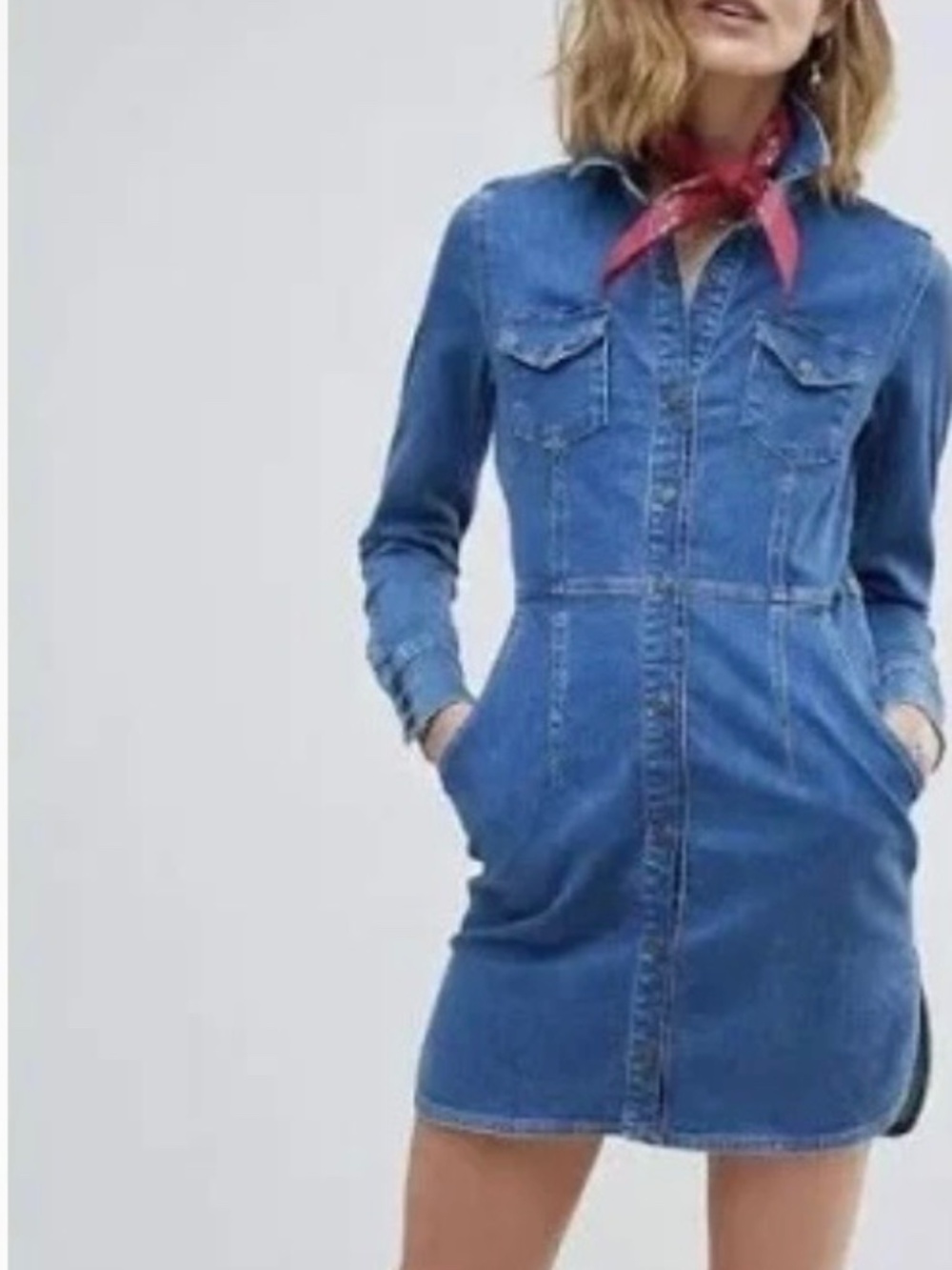 Free People Dynamite Western Long-sleeve Shirt Dress Size M - Picture 2 of 5